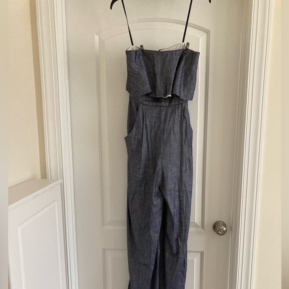 Milly Denim Blue Strapless Jumpsuit - Picture 8 of 10